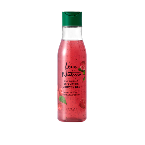 Love Nature Energising Exfoliating Shower Gel with Organic Mint & Raspberry