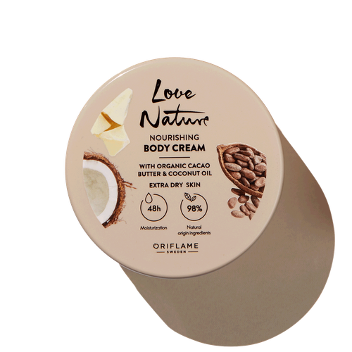 Love Nature Nourishing Body Cream with Organic Cacao Butter & Coconut Oil